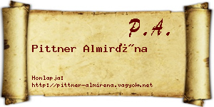 Pittner Almiréna névjegykártya